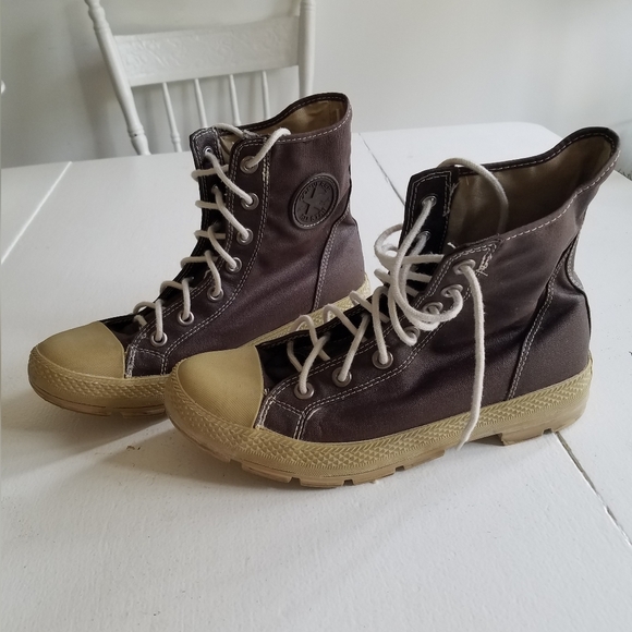 Converse All Star Hi Top Sneakers 10 Women's 11.5 Brown Tan - Picture 1 of 10